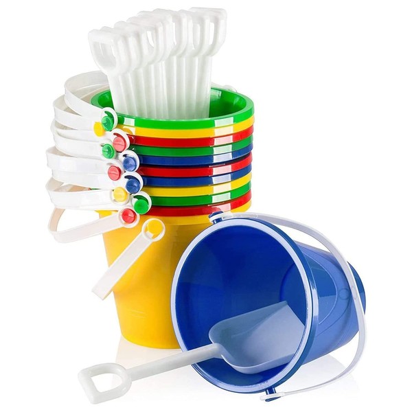 Top Race 6 Pack of 5 Beach Pails Sand Buckets