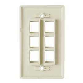 Keystone Wall Plate for 6 Jacks (Light Almond)