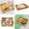 HTB HTB-BET1 Natural Bamboo Tray, Square Shape, Tray with Handle,