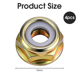 Pack of 4 Nut Left Thread Nut Universal Left Thread Leaf Nut Trimmer Brush Cutter Accessories (M10 x 1.25) Replacement Brush Cutter Trimmer Accessories for Lawn Mower Brush Cutter for Watering Timer