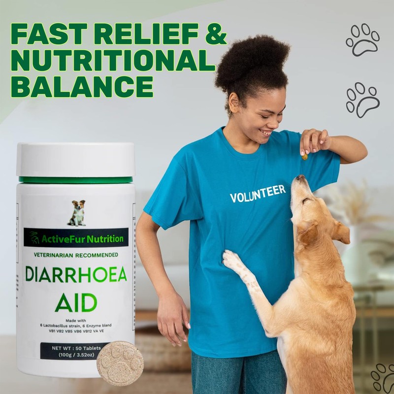 ActiveFur Nutrition Diarrhoea Aid Tablets for Dogs