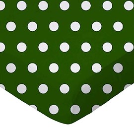 SheetWorld Fitted 100% Cotton Percale Square Play Yard Sheet Fits Joovy 38 x 38, Polka Dots Hunter Green, Made in USA