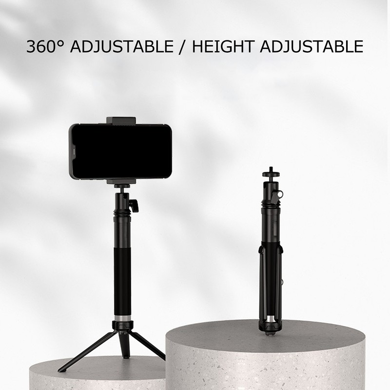 TELESIN Selfie Stick Aluminum Alloy Extendable Selfie Stick Tripod for