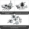 IMUSA Nonstick Ceramic Cookware Set 14-Piece, with Soft-Touch Handles, Aluminum,
