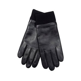 Coach LEATHER KNIT CUFF TECH GLOVE