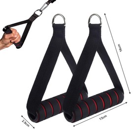 One-Handed Grip, Handles for Fitness Bands, Handle One-Hand Cable Pull, One-Hand Grip for Resistance Bands, Expander Bands, Triceps Training Rope Stretch, for Workout Cable Pull or Power Tower, Pack