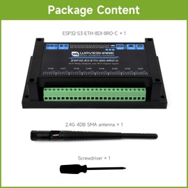 Waveshare Industrial 8-Channel ESP32-S3 WiFi Relay Module, Onboard Isolated CAN Interface, Built-in Xtensa 32-bit LX7 Dual-core Processor, Up to 240MHz, with Multiple Isolation Protection Circuits