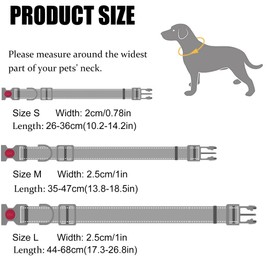 Reflective Dog Collar with Buckle, Reflective Padded Neoprene Pet Collar, Adjustable Pet Collars with Quick Release Buckle for Dogs(S/M/L) (Blakc, M)