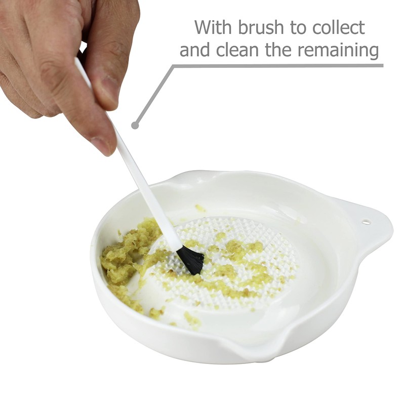 EIKS Ceramic Ginger Grater for Grinding Wasabi Fruits Vegetables Ginger