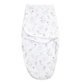 aden + anais Essentials Easy Wrap Swaddle, Cotton Knit Baby Wrap, Newborn Wearable Swaddle Sleep Sack, 3 Pack, Fairy Tale Flowers, 0-3 Months, Small/Medium