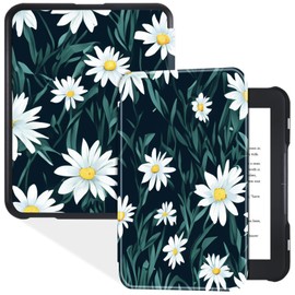 BOZHUORUI Case for 6" Nook GlowLight 4 (2021) & Glowlight 4E (2022) | Slim & Lightweight | Book Folio Style | Hard Back Shell | Premium PU Leather Cover (Daisy)