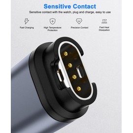 AIYEEN Watch Charging Adapter, USB C Female to Male Adapter Charging Port Compatible with Garmin Fenix ​​​​​​7/7S/7X/6/6X/6S, etc., Type-C 90 Degree Watch Charger with Anti-lost Buckle (90 Degree)