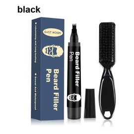Beard Pen Filler – Waterproof, Sweatproof & Long-Lasting – Natural Finish for Beard & Scalp – Covers Patches Instantly!:_Black