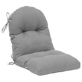 QILLOWAY Indoor Outdoor Seat Back Chair Pads Tufted Cushion, Spring/Summer Seasonal Replacement Cushions. (1Count, Grey)