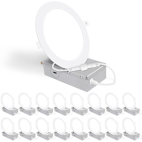 16 Pack 6 Inch Ultra-Thin LED Recessed Ceiling Light with