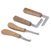 4pcs Hoof Knife Carbon Steel Wooden Handle Left and Right