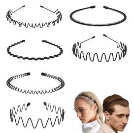 Metal Hair Band 6pcs Non-Slip Sports Fashion Headband, for Hair Hoop Outdoor Sports, Weddings And Daily Wear