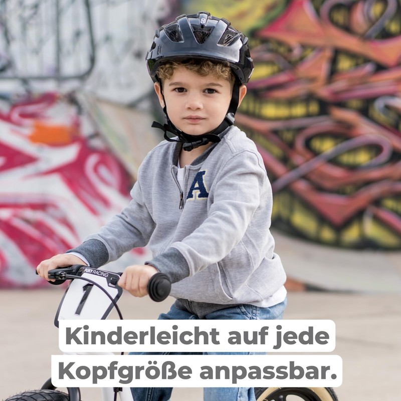 PUKY Helmet M Black | Ideal for Head Circumference 54-58