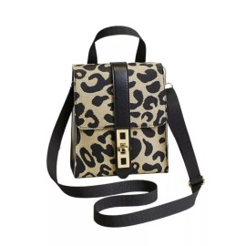 Glamor Theory Mini Leopard Print Crossbody Bag Purse Y2K, Black