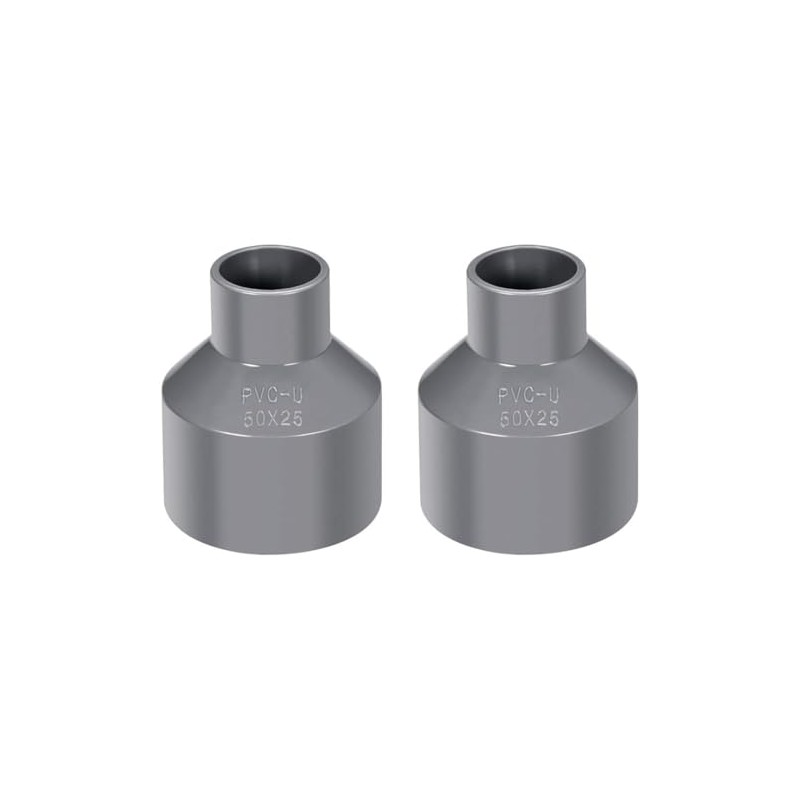 TOP-VIGOR 2Pcs PVC DWV Reducing Coupling, 25mm x 50mm Socket