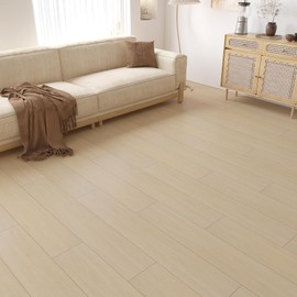 VEELIKE Light Vinyl Plank Flooring Self Adhesive Peel and Stick Floor Tile Waterproof Laminate Flooring Planks 16 Pack 24 Sq.Ft. Wood Vinyl Sheet Flooring Stick on Floor Tiles for Kitchen Bathroom RV