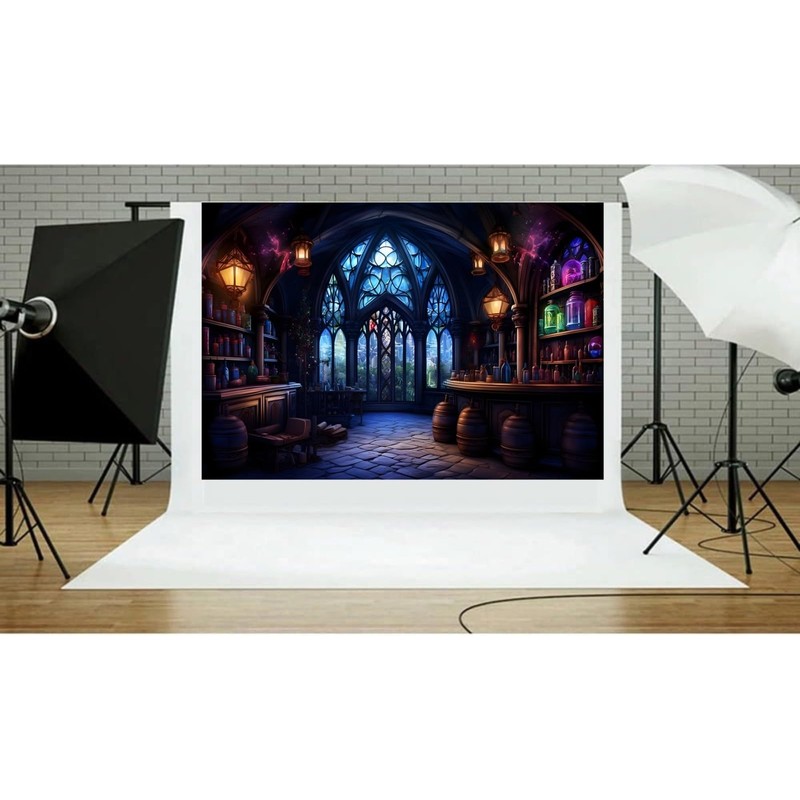 Halloween Photography Backdrop Mad Scientist Lab Children's Birthday Holiday Party