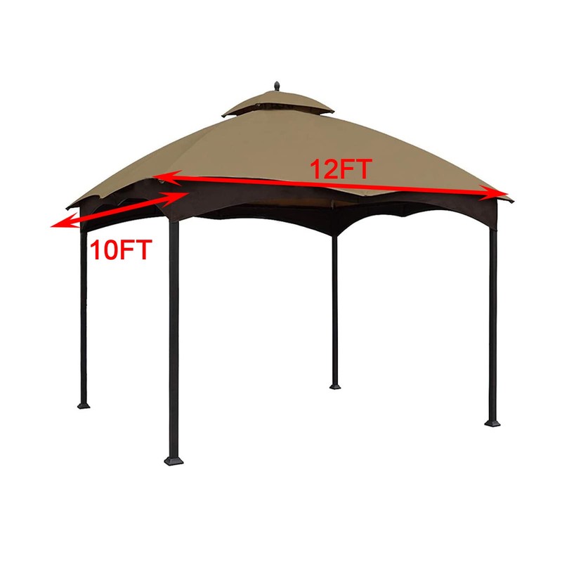 Wonwon Gazebo Replacement Canopy Top Cover 10X12 Double Tiered Canopy