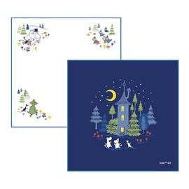 JIKAN STYLE Moomin Goods, Nordic Present, Lunch Cloth, Lunch Box, 100% Cotton, Navy Blue, Let's Go Home, Little My, Approx. 18.9 x 18.9 inches (48 x 48 cm), Folding Approx. 4.7 x 4.7 inches (12 x 12