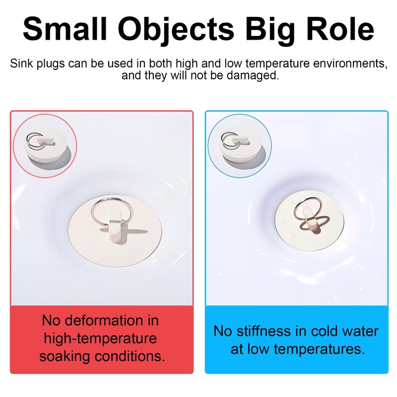Rubber Bath Plug Replacement Set 4PCS, Fit for UK Universal