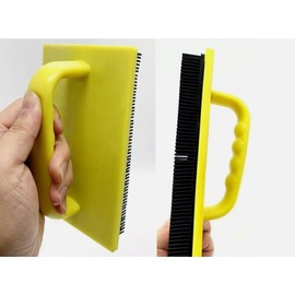 Selloria Stippling Brush Set with Handle, 15 cm x 10 cm, Yellow, Includes Artex Texture Tool for Wall Decoration