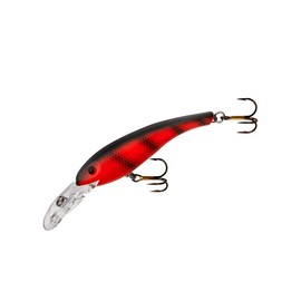 Cotton Cordell Wally Diver Walleye Crankbait Fishing Lure, Accessories for Freshwater Fishing, 3 1/8", 1/2 oz, Fluorescent Red/Black