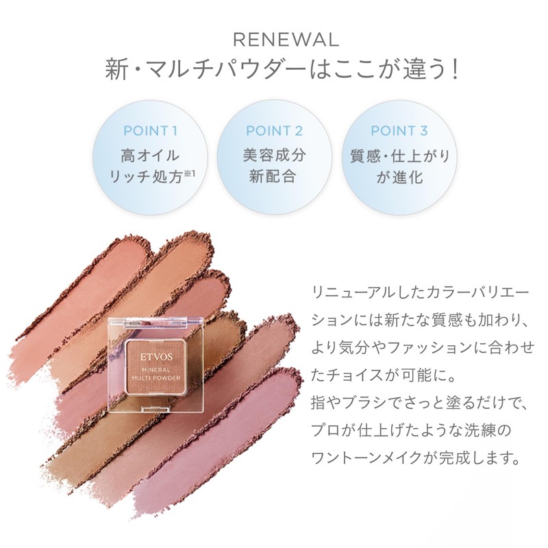 ETVOS Mineral Multi Powder #Reno Beige [Eye Shadow Cheek Lip,