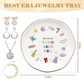 Bzelkry May This Be Your Best Era Ceramic Ring Dish, Jewelry Tray Birthday Christmas Gift for Girls Woman Mom Sisters Friends