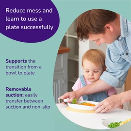 doddl 2-in-1 Suction Plate for Baby & Toddler | Baby Led Weaning | Removable Suction Base, Converts to Non-Slip, Ergonomic Design | Micro-Plastic Free, Dishwasher Safe | Award-Winning | 6M+