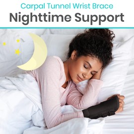 Vive Carpal Tunnel Wrist Brace with Splint for Left or Right Hand - Adjustable Night Wrist Support Splint Immobilizer for Men & Women - Cockup Brace for Arthritis, Tendonitis, Sprain, Injuries & Pain