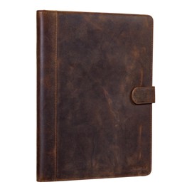 STILORD 'Lennon' Porfolio Leather Conference Folder A4 Vintage Business Ma Document Folder for 12,9 inch iPads Genuine Vintage Leather, Colour:Sepia - Brown