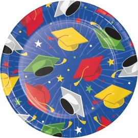 Creative Converting Hats Off Grad Dessert Plates, 8 Count