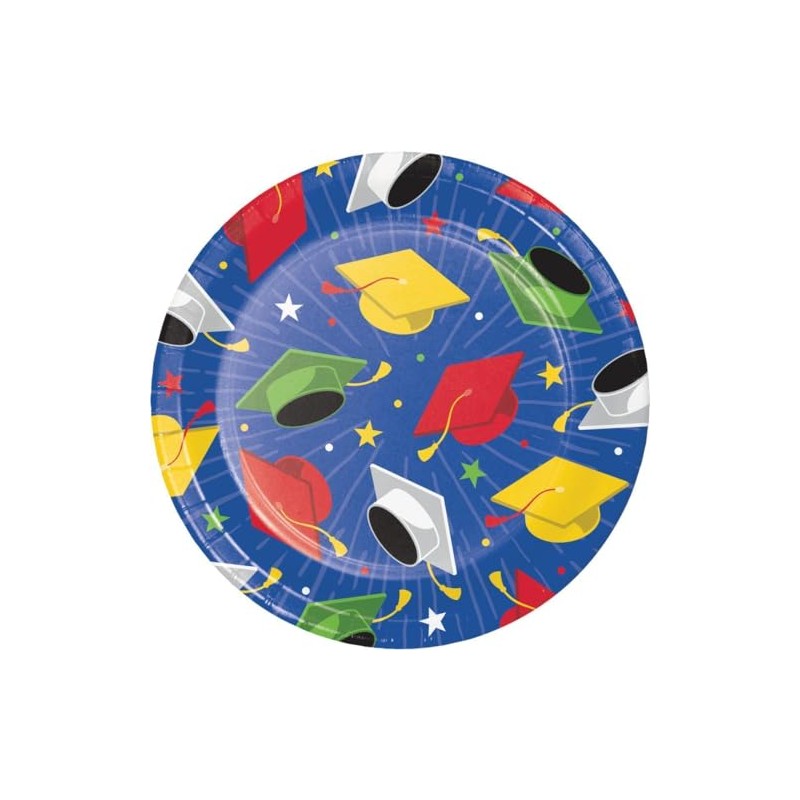 Creative Converting Hats Off Grad Dessert Plates, 8 Count