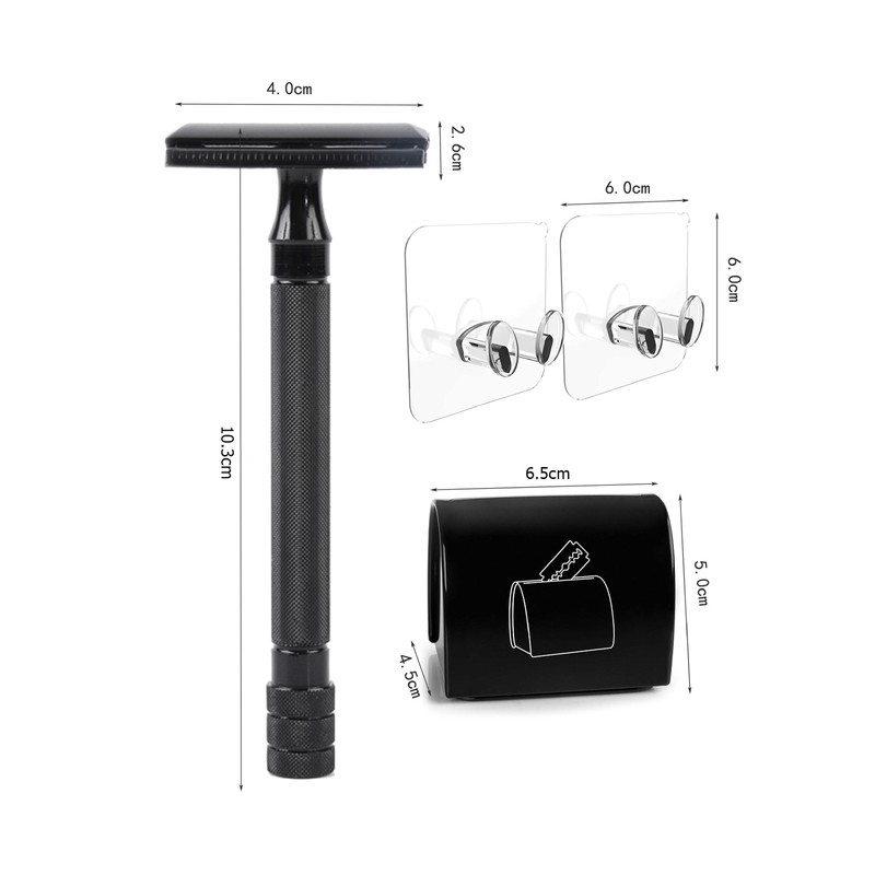 1 Set Double Edge Safety Razor with Handle Shaving Razor
