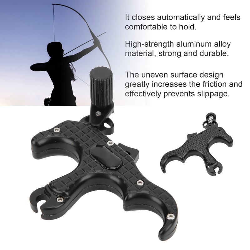 Aluminum Alloy Archery Bow Release Aid 3 Finger Thumb Caliper