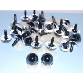 celloexpress CATS Clear 12mm Eyes with Plastic Backs - Safety Eyes for Soft Toy or Teddy Bear Making - Pack of 25 Pairs