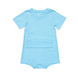 Spoonie Threads Blue Kids Tummy Access Bodysuit, G-Tube, Catheter, Ostomy |Blue| Size 2