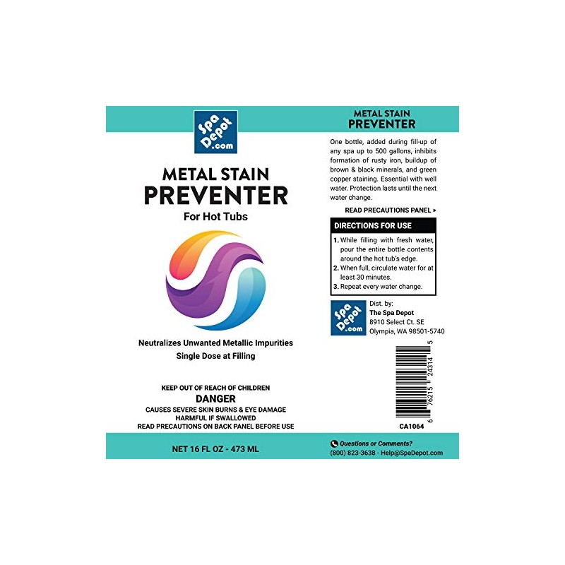 Spa Metal Stain Preventer - Metal Gone for Hot Tubs