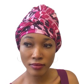 Fairy Black Mother Head Wrap, Scarf (Pink Camoflage)