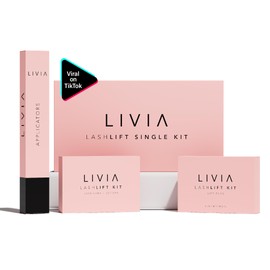 Livia Eyelash Lift Kit - Made in USA - Perfectly Curled Lashes for 8 Weeks - Easy DIY -Professional Semi-Permanent Lifting - Advanced Lash Lift Kit for Salon-Quality Curls at Home