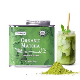 Eastsign Matcha ceremonial orgánico USDA, té verde en polvo de 177 ml, premium USDA orgánico, sin gluten, vegano y sin azúcar, apto para bebidas...   