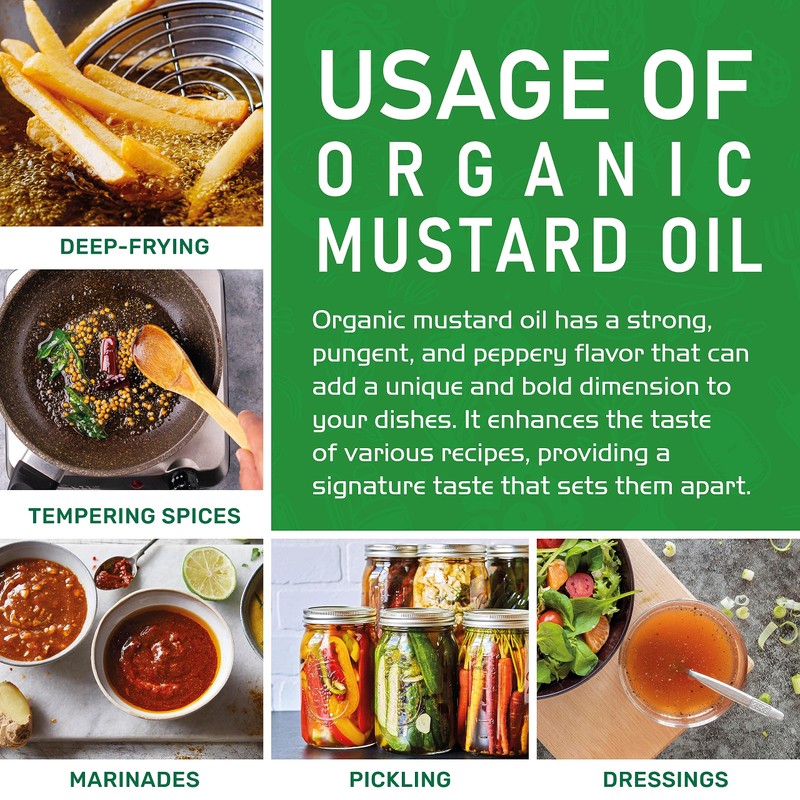 Jiva Organics Organic Mustard Oil 1 Liter Bottle (33.8 Ounce)