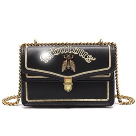 AINUOEY 78106 Women's Shoulder Bag Elegant Bag Italy Vintage PU Leather 1-Piece Set, black, Adjustable strap