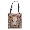 Bohemian Chic Aztec Vintage Impatiens Flower Tote Bag