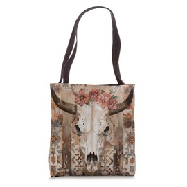 Bohemian Chic Aztec Vintage Impatiens Flower Tote Bag